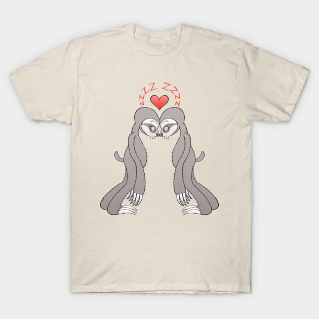 Couple of sweet sloths living a sleepy love T-Shirt by zooco